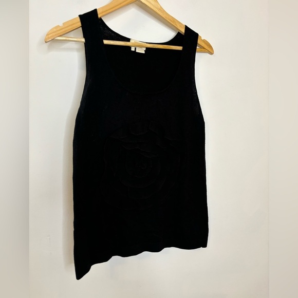 Kate Spade Black Rose Applique Cotton Knit Tank - Picture 7 of 9